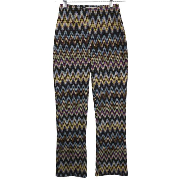 Urban Outfitters Pants Womens XS Multicolor Geometric Boho Bootcut Knit Pull On - Picture 1 of 12